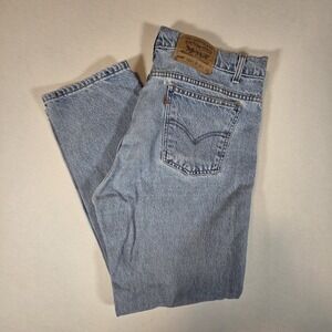 Vintage Levi's Jeans 505 38x30 Relaxed Fit Straight Leg Light Wash Orange Tab